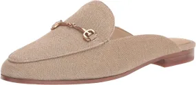 Sam Edelman Linnie Dark Natural Chain Embellished Slip On Almond Toe Flat Mules