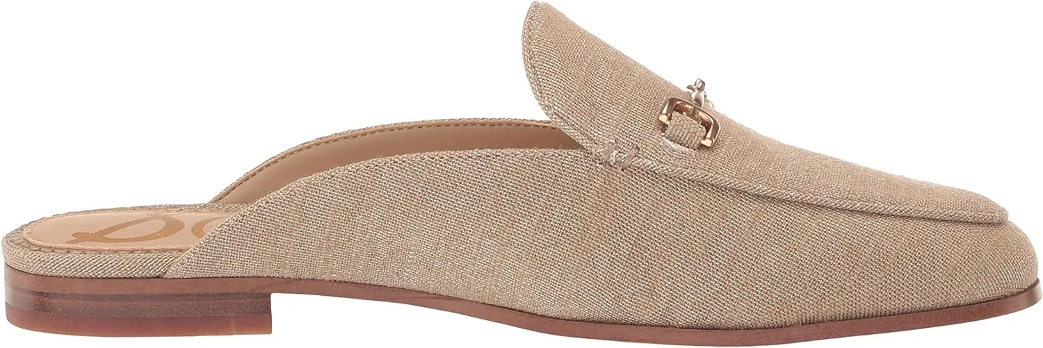 Sam Edelman Linnie Dark Natural Chain Embellished Slip On Almond Toe Flat Mules