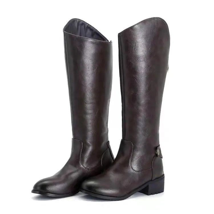 Square heel riding boots | Slim fit tall knight boots
