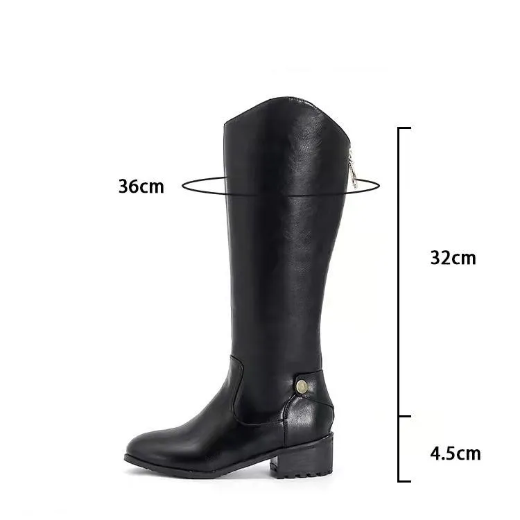 Square heel riding boots | Slim fit tall knight boots