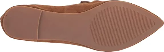Steve Madden Famed Flourish Cognac Suede Flat Slip On Pointed Toe Detailed Loafers