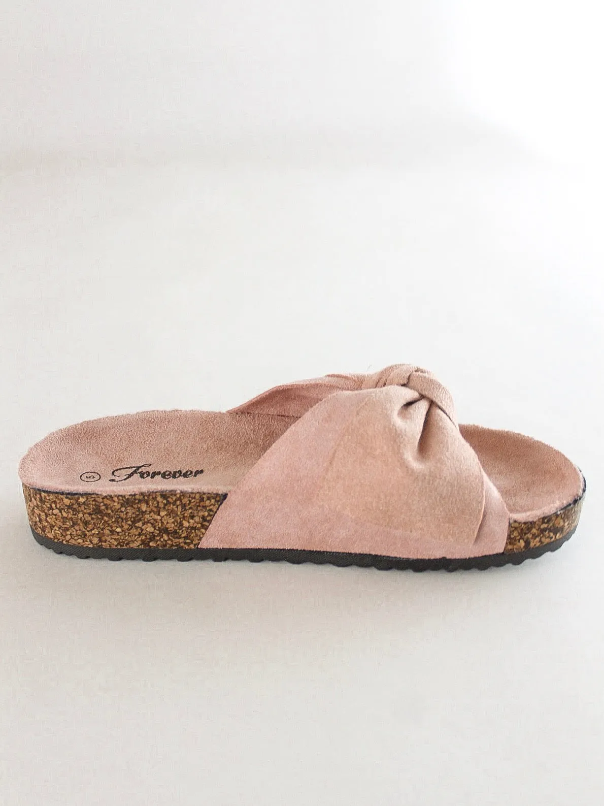 Suede Bow Slide