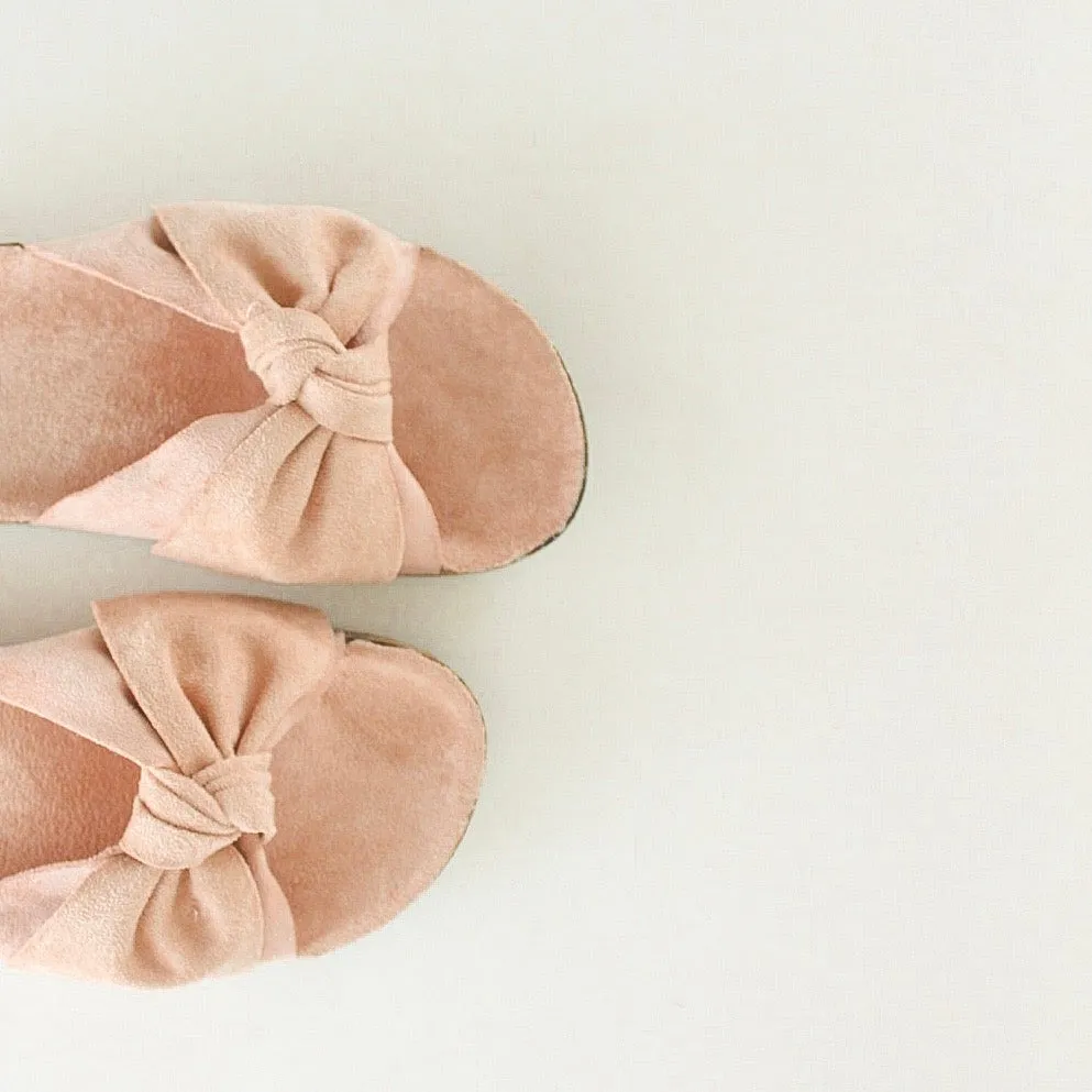 Suede Bow Slide