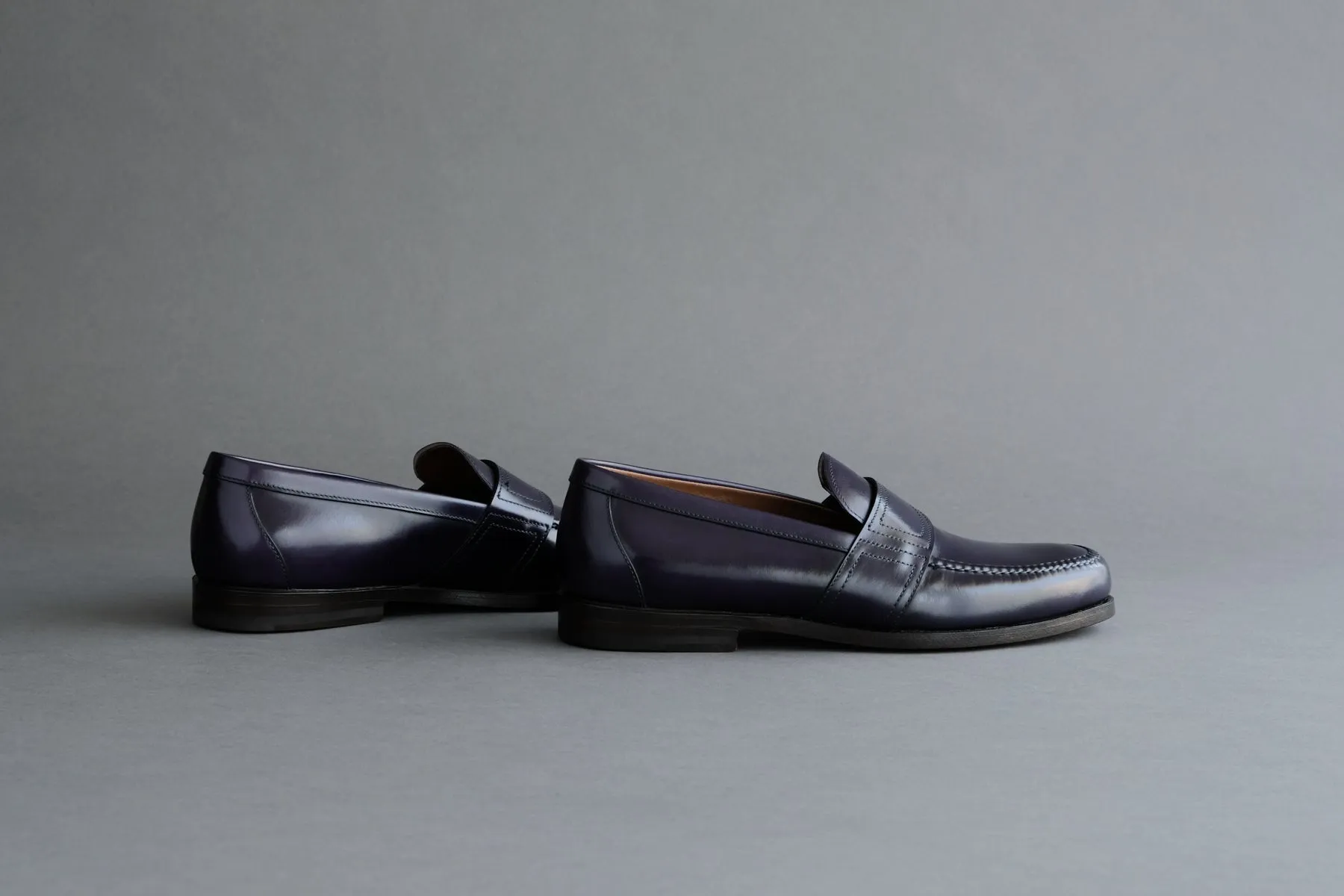 TwoZeroEight.Midnight College Loafers with Bologna Soles