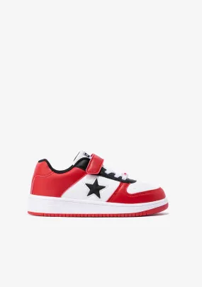 Unisex Red - White Star With Lights Sneakers