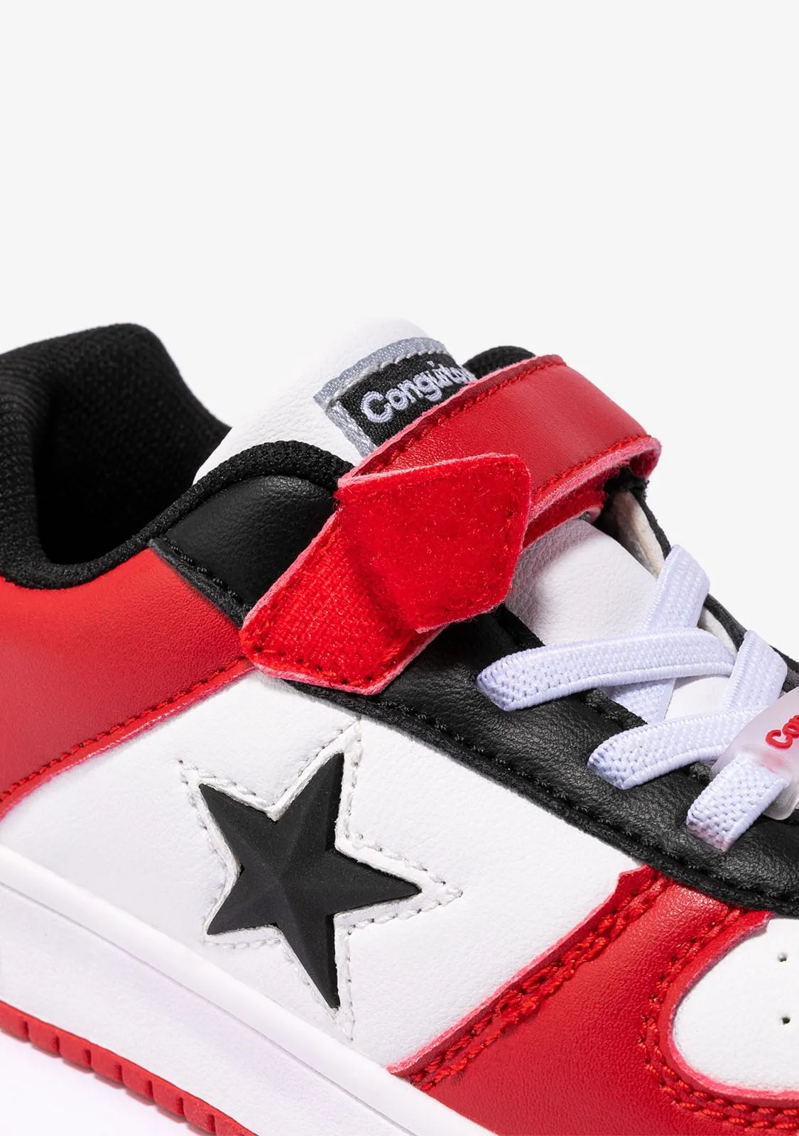 Unisex Red - White Star With Lights Sneakers