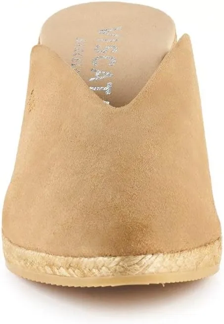 VISCATA Truja Suede Wedge Mule Handmade 2  Heel Women's Sandals with Breathable Cotton Canvas and 100% Natural Jute Midsole for All Casual Occasions