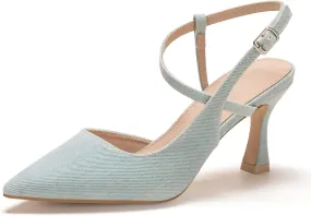 Women's Close Pointed Toe Strappy High Heels Stiletto Slingback Pumps Elegant D'Orsay Dress Wedding Party Shoes