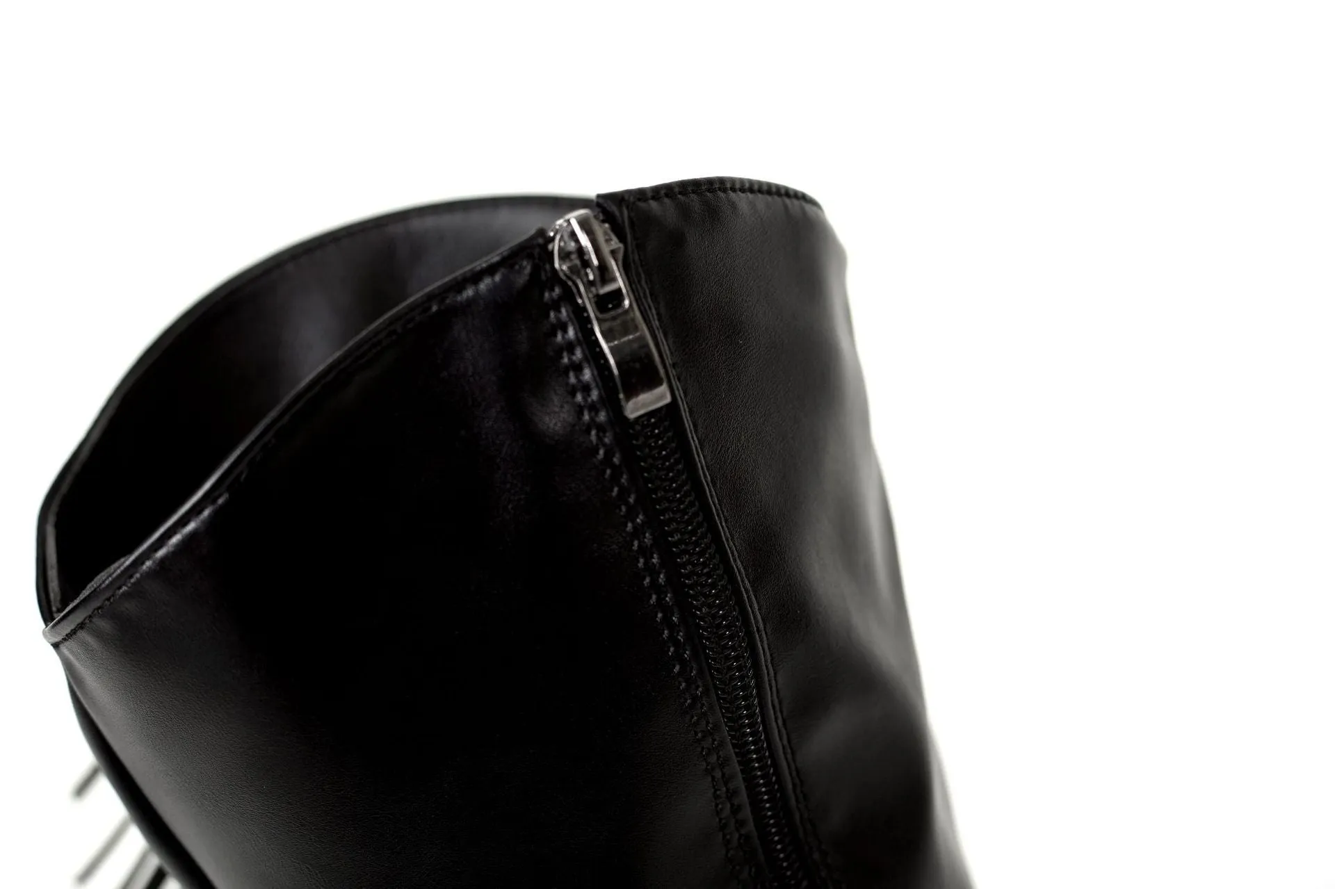 Women's fashion tassels mid calf boots pointed toe fringe boots