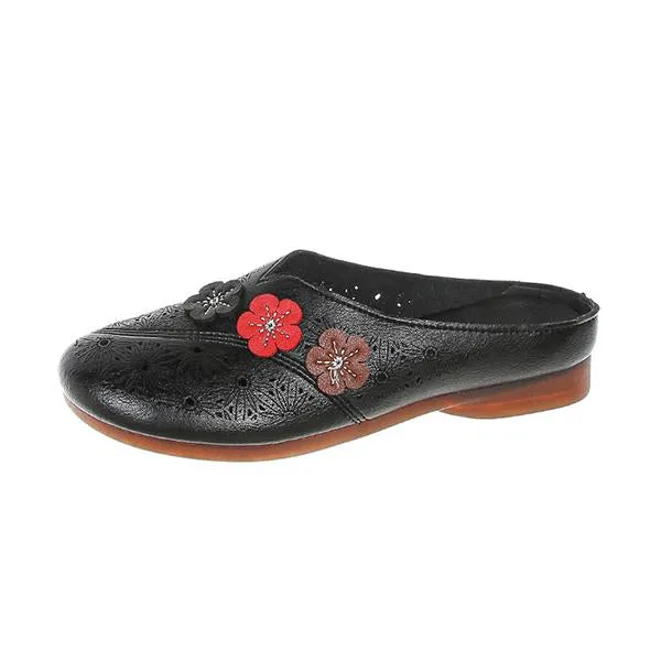 Women's Flower Hollow Casual Soft Sole Half Slippers 37045992S