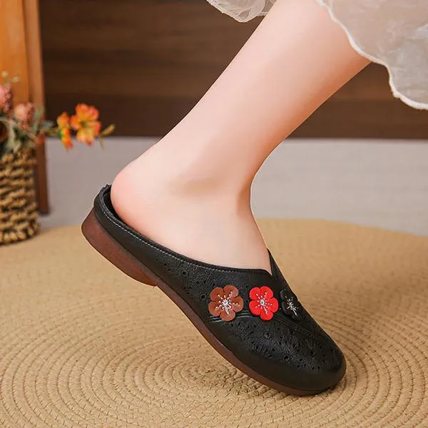 Women's Flower Hollow Casual Soft Sole Half Slippers 37045992S