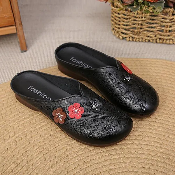 Women's Flower Hollow Casual Soft Sole Half Slippers 37045992S