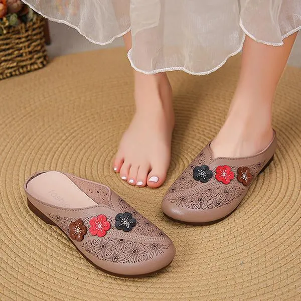 Women's Flower Hollow Casual Soft Sole Half Slippers 37045992S