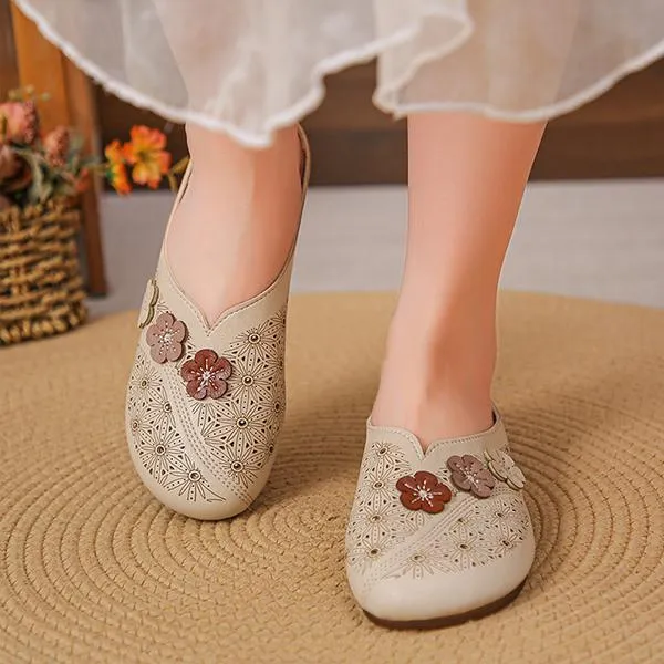 Women's Flower Hollow Casual Soft Sole Half Slippers 37045992S