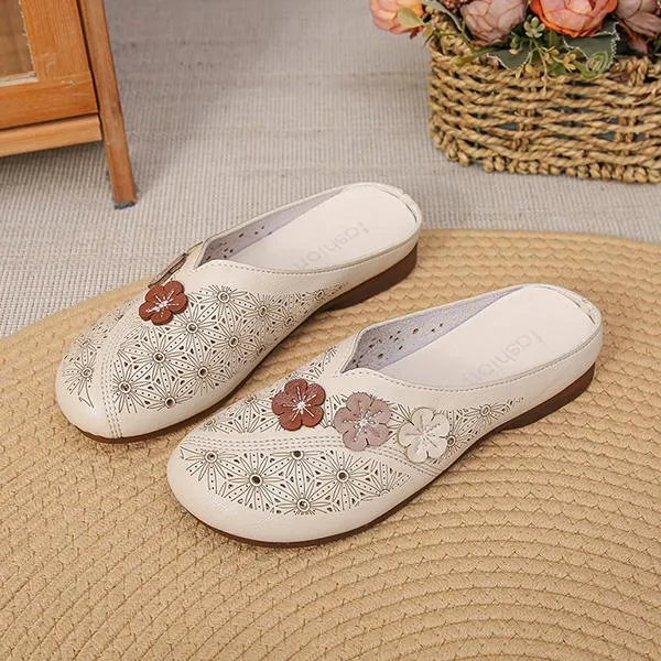 Women's Flower Hollow Casual Soft Sole Half Slippers 37045992S