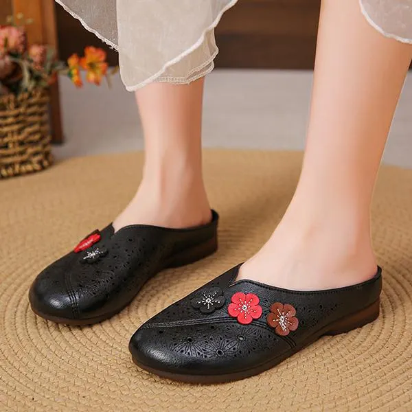 Women's Flower Hollow Casual Soft Sole Half Slippers 37045992S