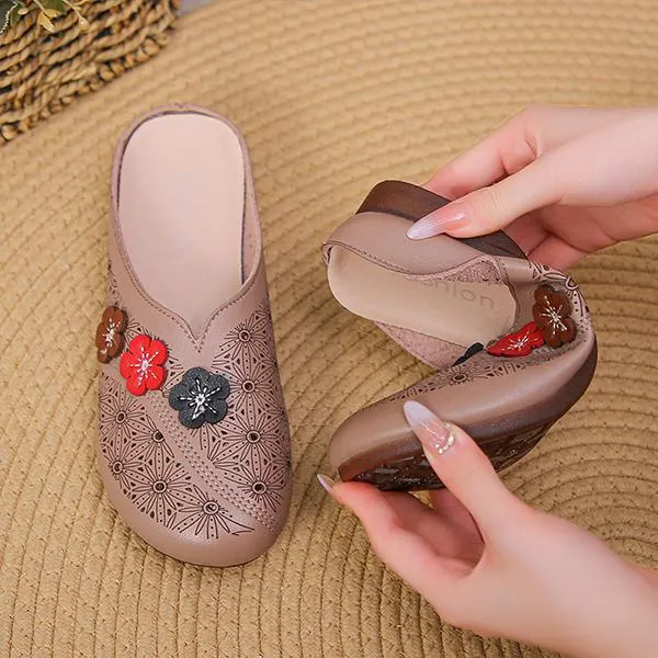 Women's Flower Hollow Casual Soft Sole Half Slippers 37045992S