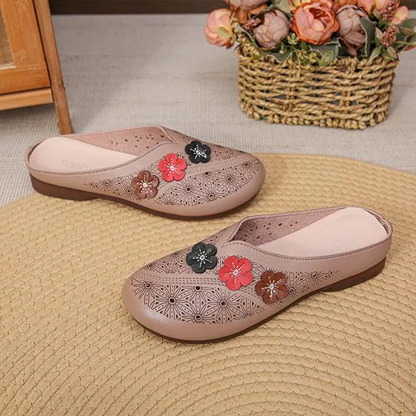 Women's Flower Hollow Casual Soft Sole Half Slippers 37045992S