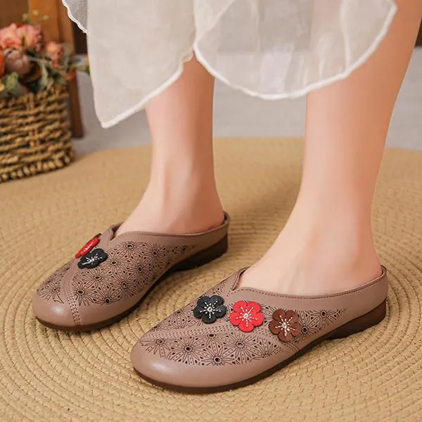Women's Flower Hollow Casual Soft Sole Half Slippers 37045992S