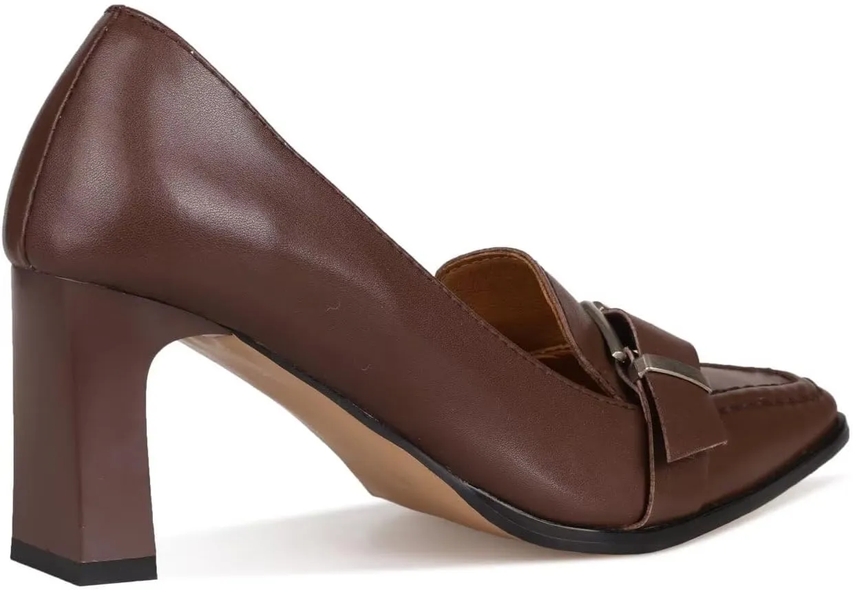 Women's High Chunky Square Toe Block Heels Dress Party Elegant Slip On Pumps Shoes Comfortable