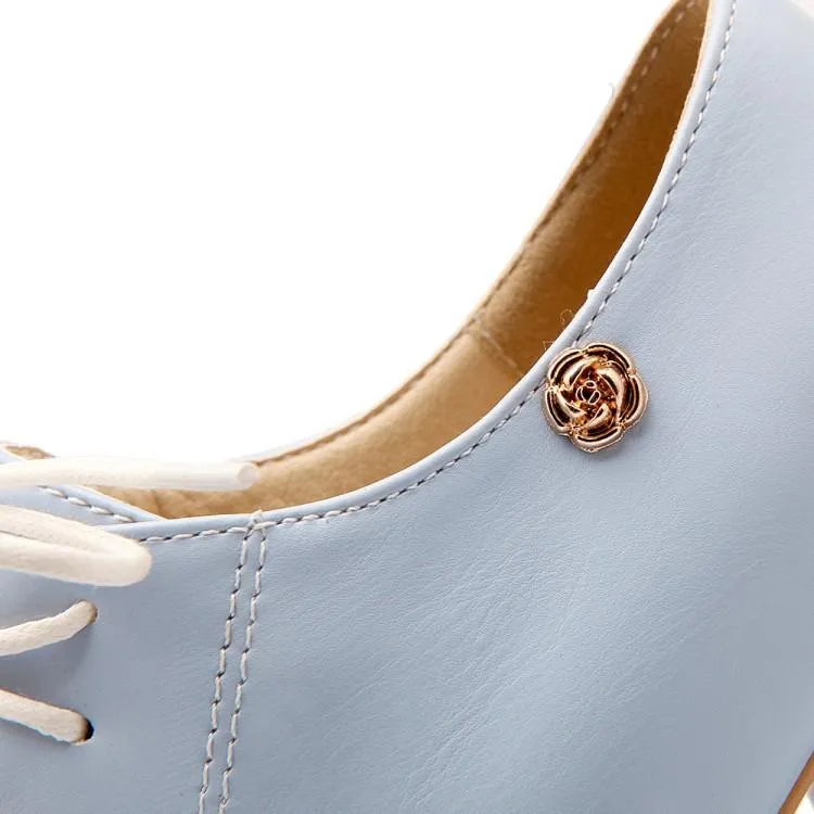 Women's platform chunky high heel oxford shoes england style front lace shoes