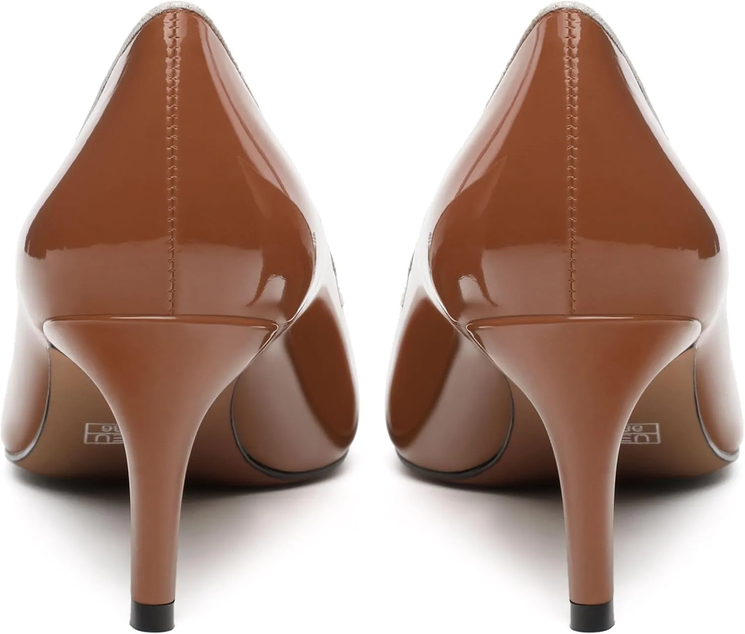 Women's Pointed Toe Heels for Women Stiletto Kitten Heel Slip-on Patent Pumps Elegant Dress Party Wedding Rhinestones Shoes 2.5 inch