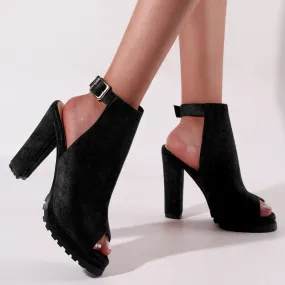 Womens' sexy high heeled platform peep toe sandals