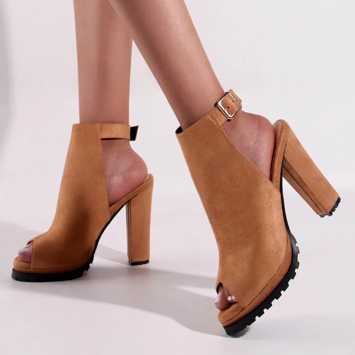 Womens' sexy high heeled platform peep toe sandals